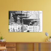 オレゴン州ポートランドシティビューオブシックスアベニュー キャンバスプリント (インサイチュ (リビング))