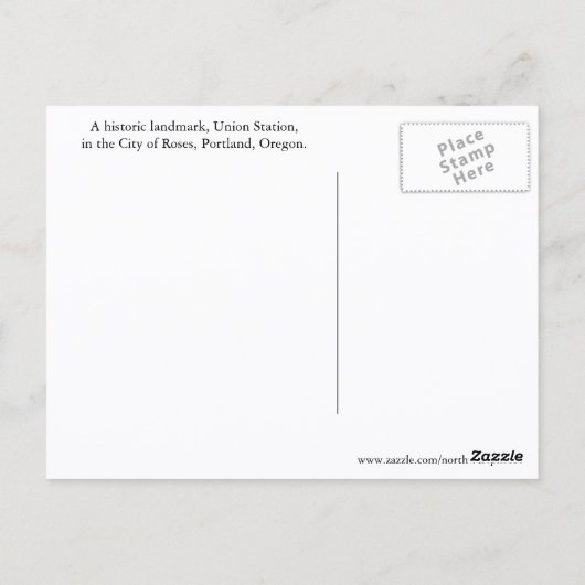 オレゴン州ポートランドトレインデポの写真 ポストカード (裏面)