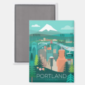 オレゴン州ポートランド冷蔵庫磁石 マグネット (正面/裏面)
