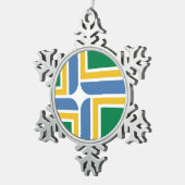 オレゴン州ポートランド国旗Snowflake Peter Christma スノーフレークピューターオーナメント (右)