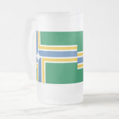 オレゴン州ポートランド州旗フロストグラスビアマグ フロストグラスビールジョッキ (正面左)