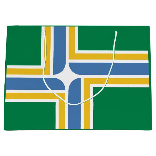 オレゴン州ポートランド州旗抱き枕 ラージペーパーバッグ (正面)