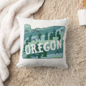 オレゴン州マップイラストレーション クッション (ブランケット)