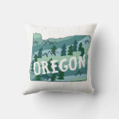 オレゴン州マップイラストレーション クッション (裏面)