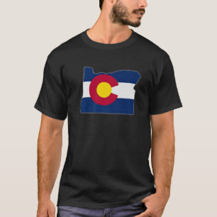 オレゴン州マップCOLORADO COフラグルーツメンズ Tシャツ