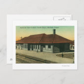 オレゴン州メドフォードのサザン・パシフィック鉄道デポ ポストカード (正面/裏面)