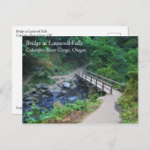 オレゴン州ラトレル滝でのブリッジ ポストカード (正面/裏面)