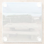 オレゴン州リンカーン・シティのRoads End ガラスコースター (裏面)