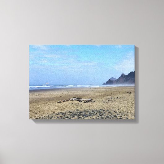 オレゴン州リンカーン・シティのRoads End キャンバスプリント (正面)