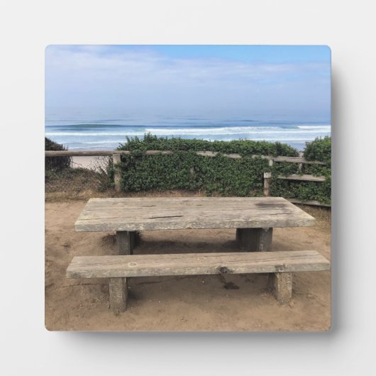 オレゴン州リンカーン・シティのRoads End フォトプラーク (正面)