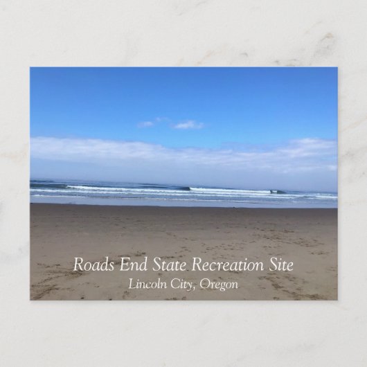 オレゴン州リンカーン・シティのRoads End ポストカード (正面)