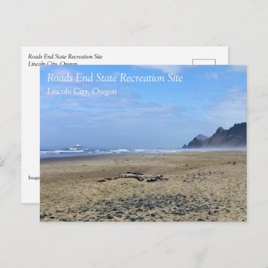 オレゴン州リンカーン・シティのRoads End ポストカード (正面/裏面)