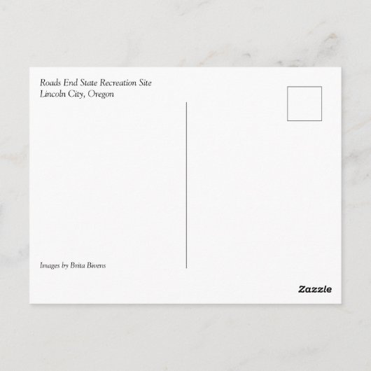 オレゴン州リンカーン・シティのRoads End ポストカード (裏面)