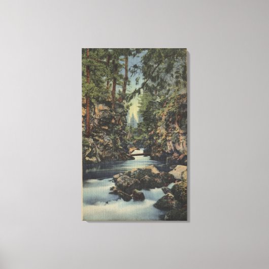 オレゴン州ローグ川 – 川の上の峡谷 キャンバスプリント (正面)
