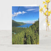 オレゴン州ワロア湖の景色 カード (黄色い花)