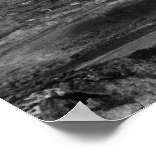 オレゴン州ヴァーレの町の写真の鳥瞰図 ポスター (角)