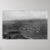 オレゴン州ヴァーレの町の写真の鳥瞰図 ポスター (正面)