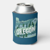 オレゴン州図解入りの、写真付きのマップ 缶クーラー (缶裏面)