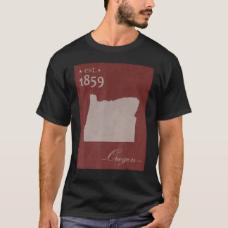 オレゴン州地図グランジ ビンテージ州グラフィック 女性用 Tシャツ