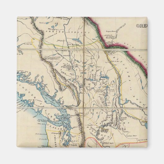 オレゴン州地図2 マグネット (正面)