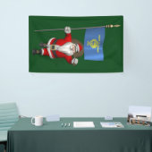 オレゴン州旗とサンタクロース 横断幕 (トレードショー)