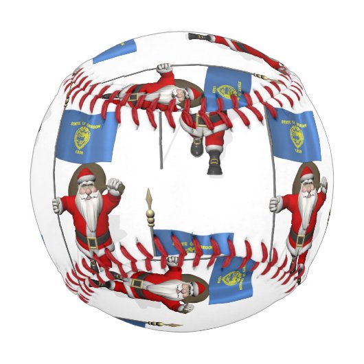 オレゴン州旗とサンタクロース 野球ボール (裏面)