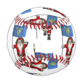 オレゴン州旗とサンタクロース 野球ボール (正面)