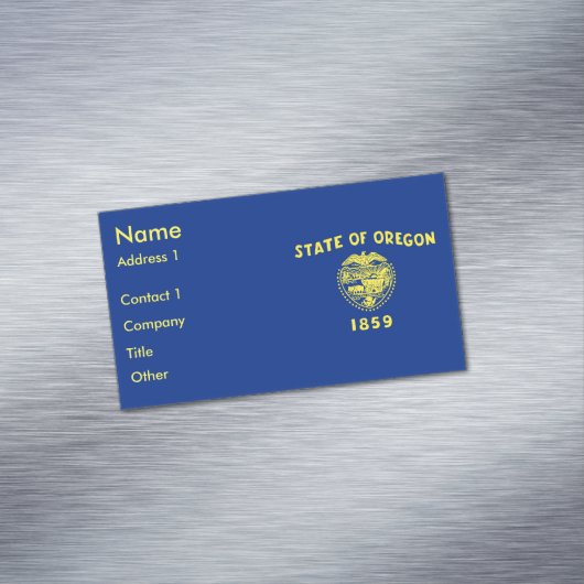 オレゴン州旗の付いた名刺マグネット マグネット名刺 (インサイチュ)