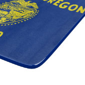 オレゴン州旗の付いた小さなガラス製のカッティングボード カッティングボード (角)