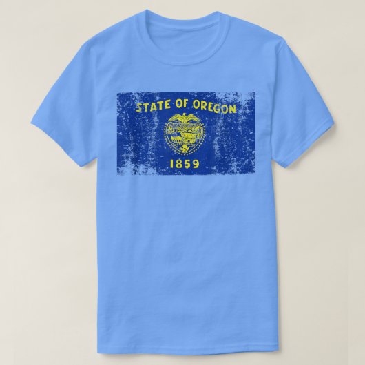 オレゴン州旗の州ヴィンテージレトロメンズ Tシャツ (デザイン正面)