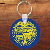 オレゴン州旗を持つキーチェーン州 キーホルダー (正面)