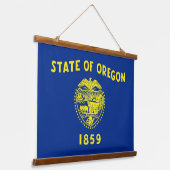 オレゴン州旗を持つトップウォールタペストリー 吊り下げ型タペストリー (傾斜あり)