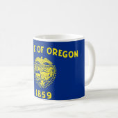 オレゴン州旗を持つマグカップ州 – 米国 コーヒーマグカップ (正面右)