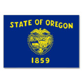 オレゴン州旗を持つ愛国的なテーブルカード テーブルナンバー (正面)