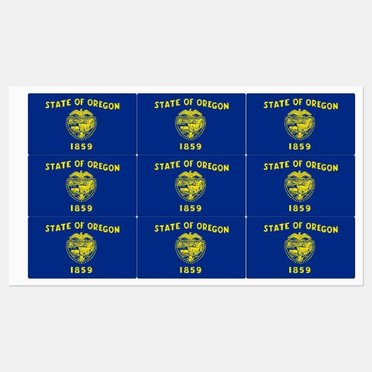 オレゴン州旗を持つ愛国的なラベル ラベル (シート)