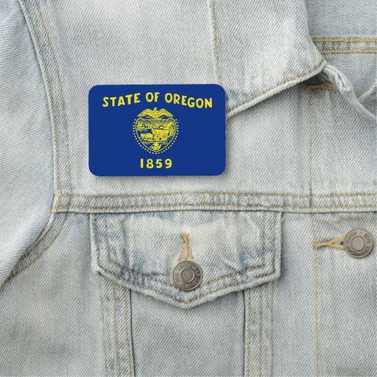 オレゴン州旗を持つ愛国的な名前タグ 名札 (インサイチュ)