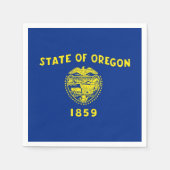オレゴン州旗を持つ愛国的な紙のナプキン スタンダードカクテルナプキン (正面)