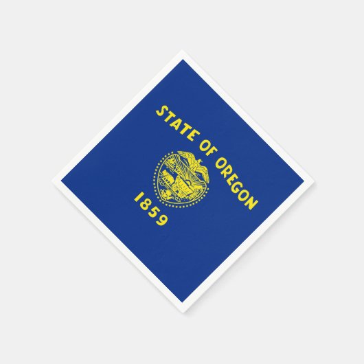 オレゴン州旗を持つ愛国的な紙のナプキン スタンダードカクテルナプキン (角)