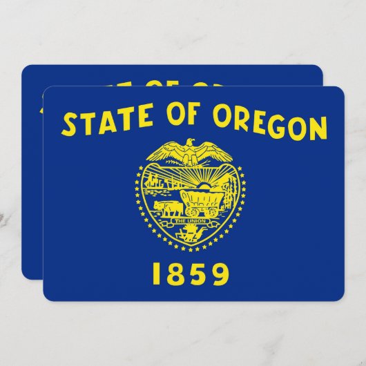 オレゴン州旗を持つ愛国的招待状 招待状 (正面/裏面)