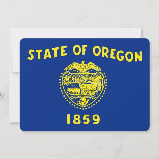 オレゴン州旗を持つ愛国的招待状 招待状 (正面)