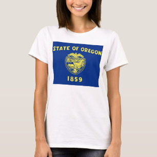 オレゴン州旗を持つWomen T Shirt州 Tシャツ