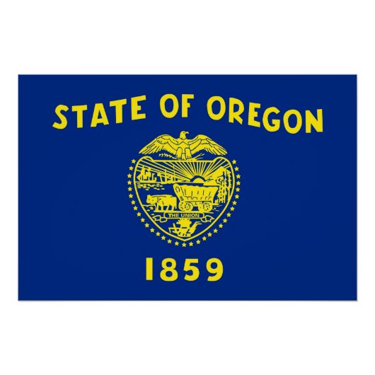 オレゴン州旗を掲げた愛国的ポスター ポスター (正面)