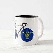 オレゴン州旗サイクリング ツートーンマグカップ (正面右)