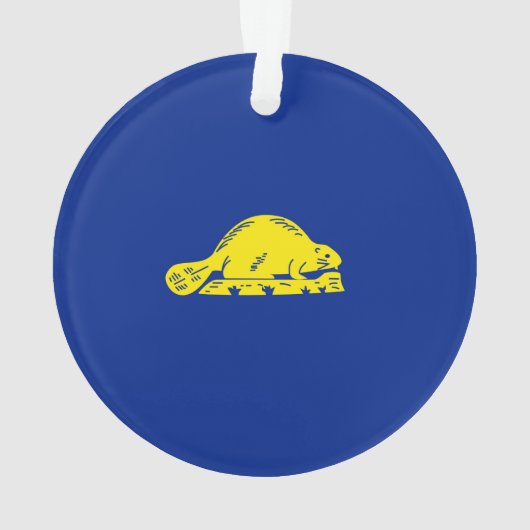 オレゴン州旗デザインデコール オーナメント (裏面)