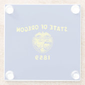 オレゴン州旗デザインデコール ガラスコースター (裏面)