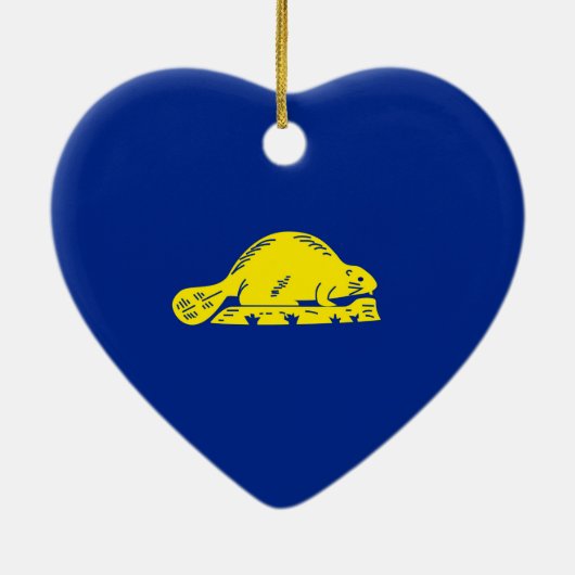 オレゴン州旗デザイン セラミックオーナメント (裏面)