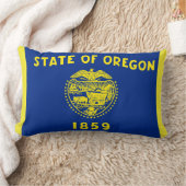 オレゴン州旗プリント愛国心 ランバークッション (ブランケット)
