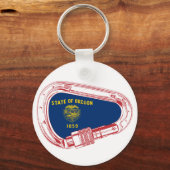 オレゴン州旗登山カラビナー キーホルダー (正面)