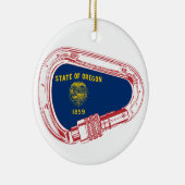 オレゴン州旗登山カラビナー セラミックオーナメント (右)