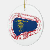 オレゴン州旗登山カラビナー セラミックオーナメント (左)